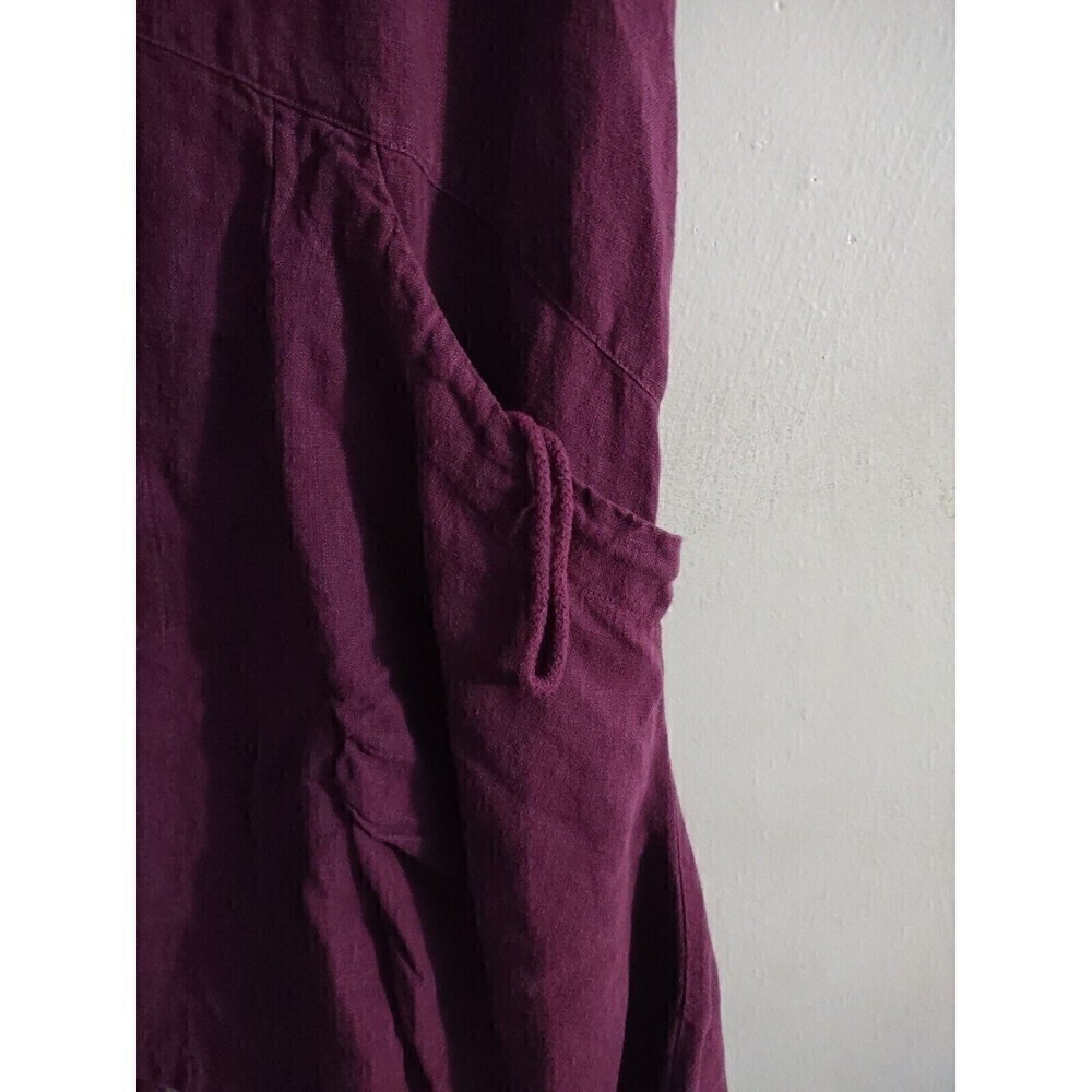 COMPLETO LINO by Arthurio Eggplant Purple Linen Tunic Vest Women's M Lagenlook - Picture 4 of 6